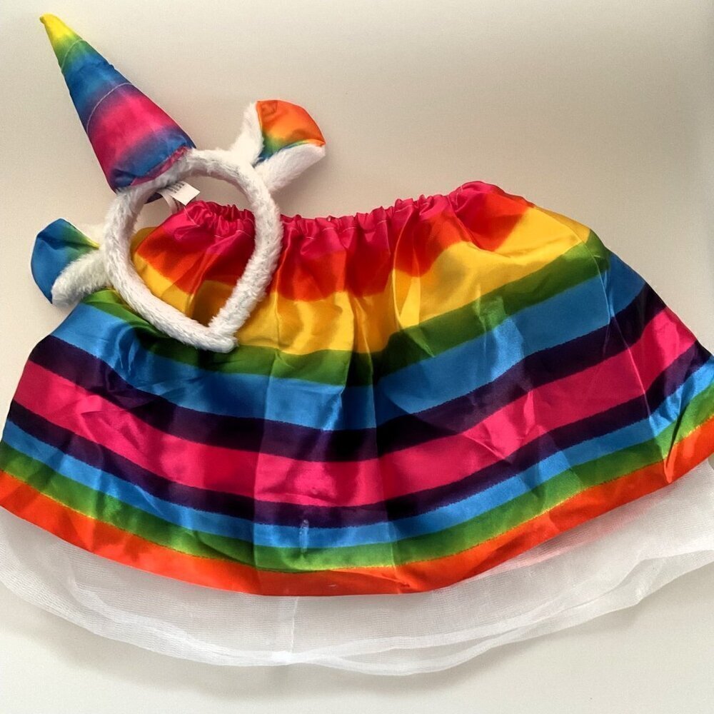 Unicorn Tutu Skirt Headband Costume Set EUC